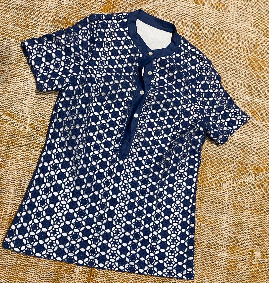 T-Shirt, Muster, blau, XS/S, Baumwolle, Damen, sehr gut in Markt Schwaben