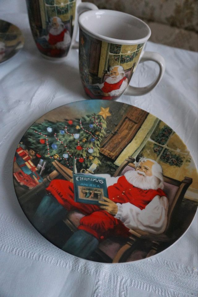 Weihnachtsgeschirr - 3x Tasse u Teller Weihnachten in Wildau