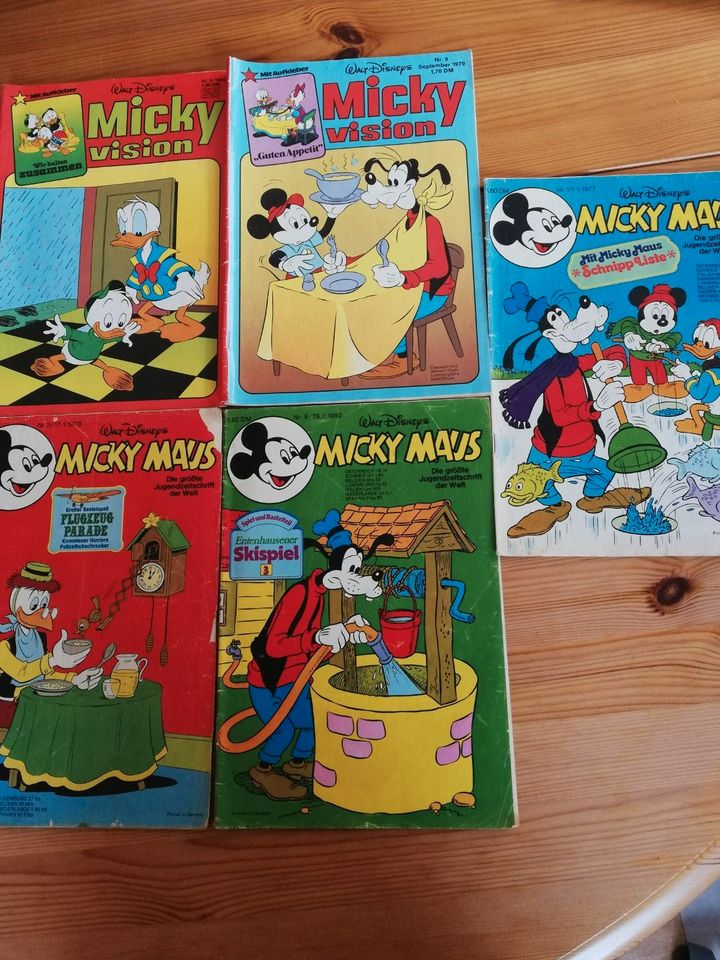 Comics Zeitschriften Bücher Hefte Micky Maus,Schallplatten in Beverungen