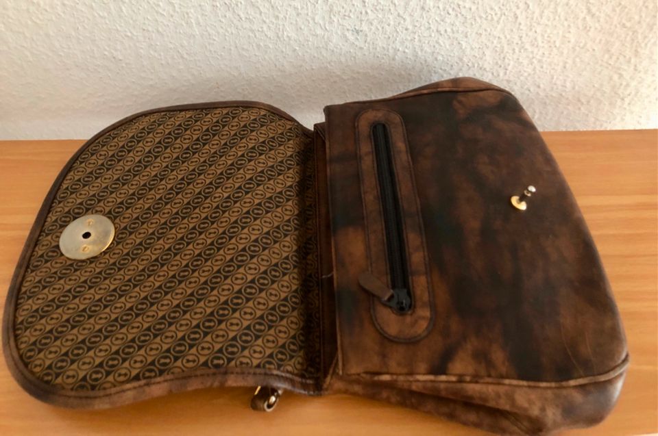 Goldpfeil Tasche Leder braun Vintage 70-er in Heidelberg