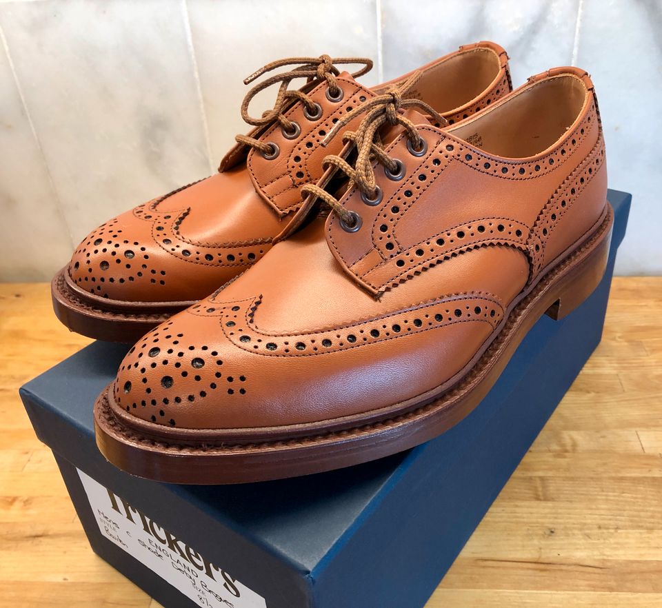 Tricker's Bourton engl. Schuh Brogue C-Shade 42.5 EU rahmengenäht in Düsseldorf