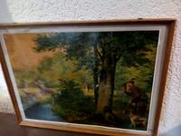 DDR Bilder Druck Wald Hirsch Reh Jagd Holzrahmen Glas antik Thüringen - Floh-Seligenthal Vorschau