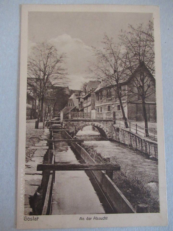 alte Postkarte AK Goslar An der Abzucht Fluss Brücke gel 1931 in Goslar