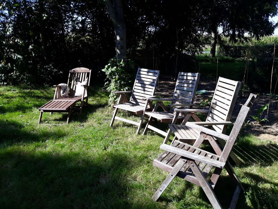 Deckchair Gartenstuhl Klappstuhl Hochlehner Holz Ikea in Hilgermissen