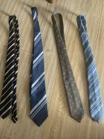 Krawatte Herren 100% Polyester Seide gestreift Muster blau braun Rheinland-Pfalz - Mandel Vorschau