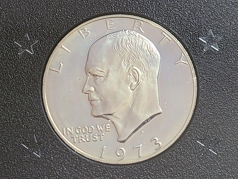 USA US Silber Dollar Eisenhower 1973 Mondlandung UNC Proof PP in Emmering
