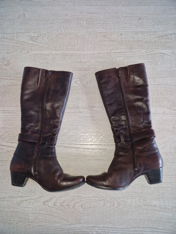 Damen Stiefel Janet D. Gr 37 braun cognac echt Leder 4cm Absatz M in Kretzschau