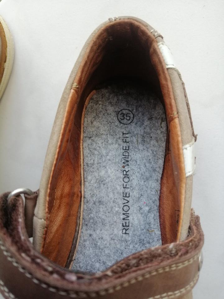 VADO Mädchen Ballerinas 35 Leder Spangenschuhe braun Schuhe in Durbach
