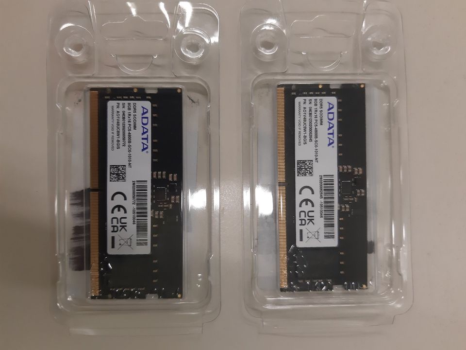 Arbeitsspeicher 16GB (2x 8GB) DDR5 SODIMM PC5-4800MHz RAM in Groß Grönau