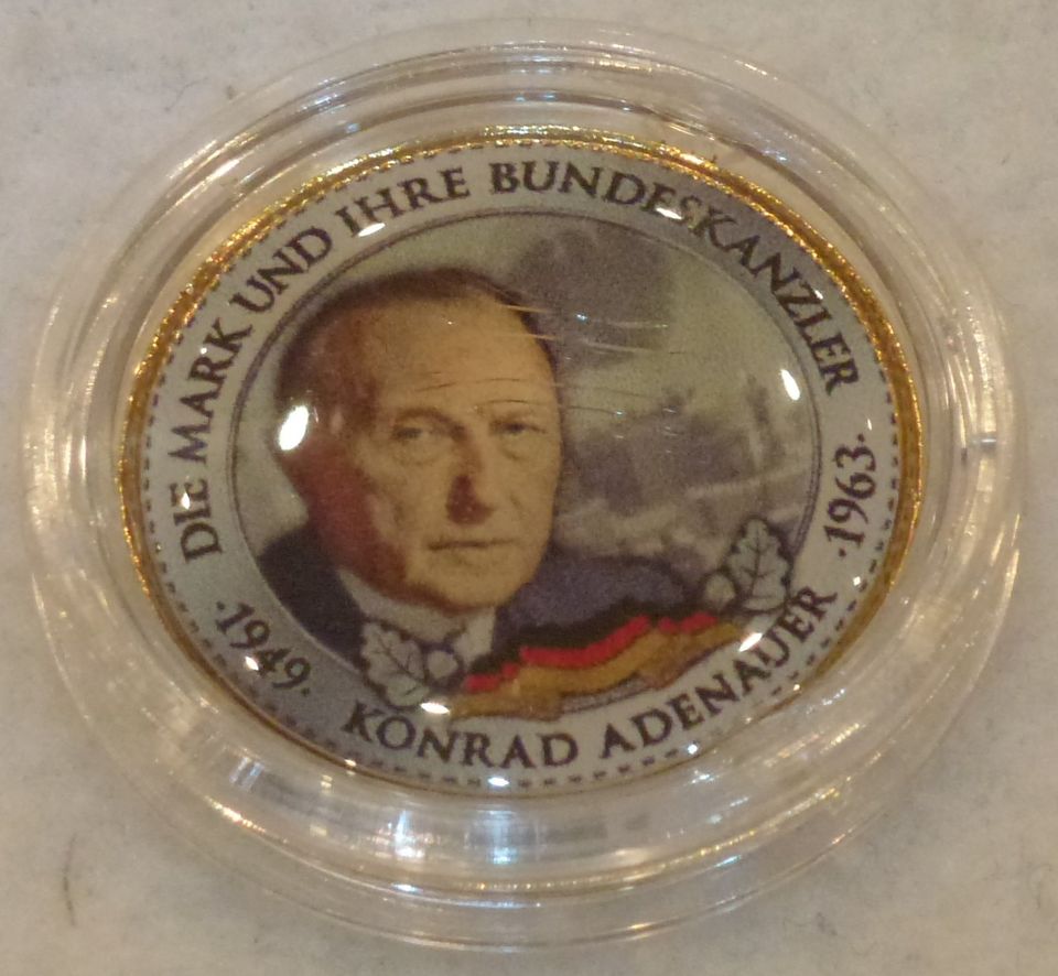 Münze 1 Deutsche Mark Konrad Adenauer Farbmünze BRD in Berlin