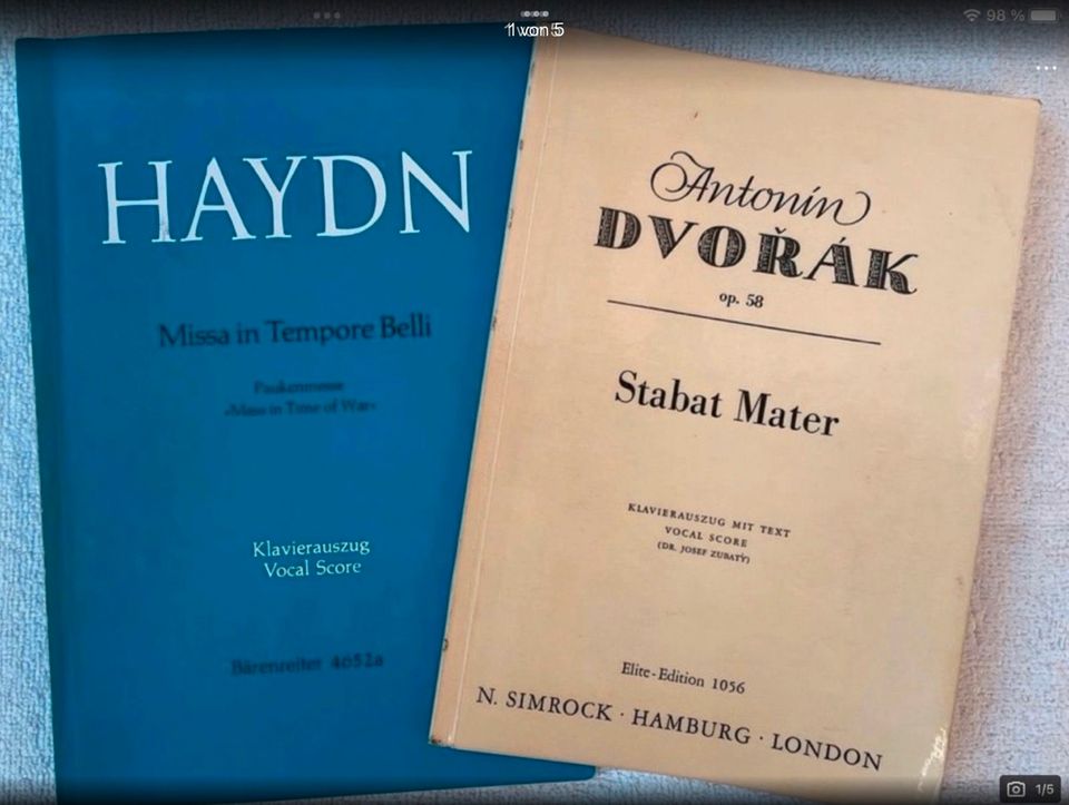 Klavierauszüge: „Haydn, Dvorak,“, Chor, gebraucht in Borstel-Hohenraden