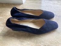 Ballerina blau Gr. 38  weichem Wildleder, Italien, Absatz 4 cm Bayern - Kumhausen Vorschau