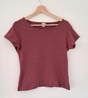 Hessnatur: T-Shirt - dunkelrot-weiß geringelt - Gr. 36/38 Obervieland - Arsten Vorschau