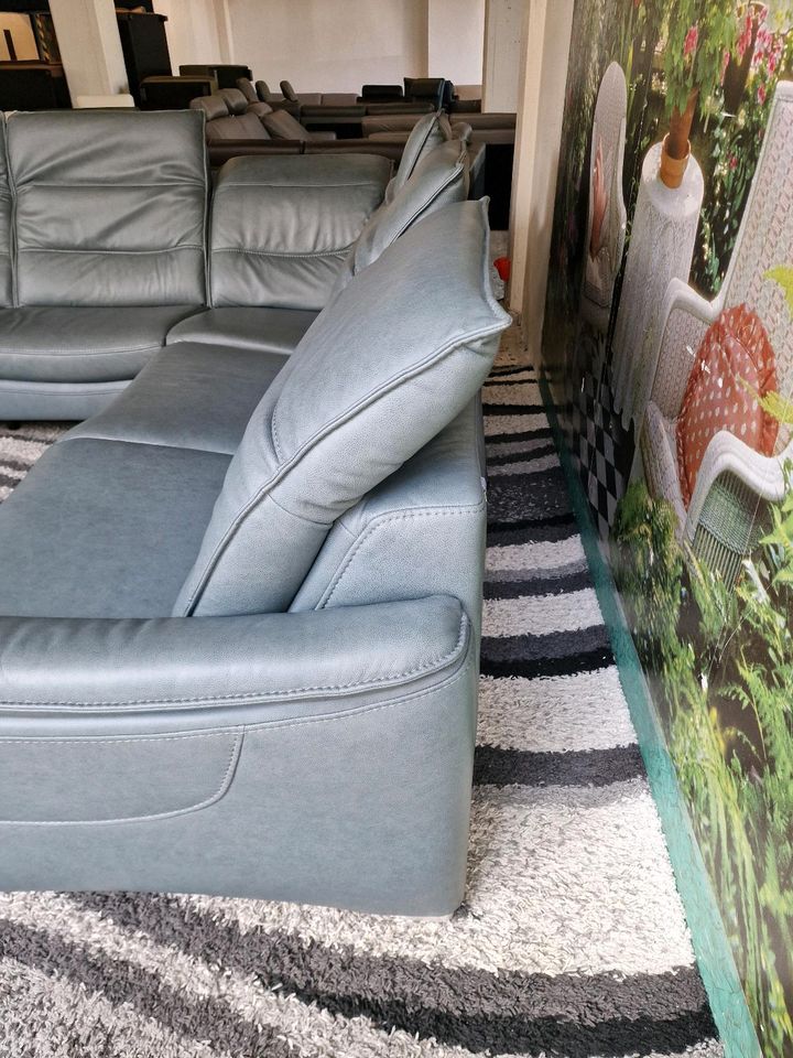 Hukla Ecksofa Marlon N2733 Echtleder Rodeo steel, Wallaway (motorische Relaxfunktion), motorische Vorziehbank, Anilin Leder, Longlife. Polipol Polster bis zu -80% der Uvp bei Witten. in Hagen