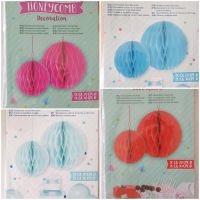 Neu Set Honeycomb Deko Papier Pompom Bunt Blau Fächer Rot Pink Nordrhein-Westfalen - Neuss Vorschau