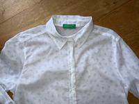 Benetton Bluse weiß-hellblau Gr. S  wie neu Bayern - Freising Vorschau