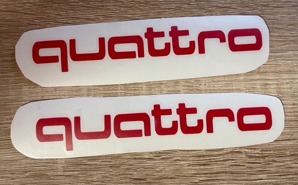 ⚠️2x Audi Quattro Aufkleber Sticker rot, schwarz, Silber, weiss⚠️ in  Nordrhein-Westfalen - Gelsenkirchen, Tuning & Styling Anzeigen