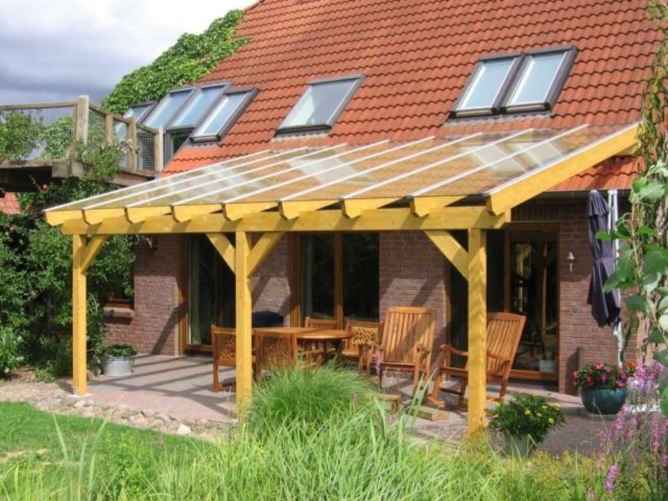 Holz  Terrassenüberdachung  Bausatz Terrassendach VSG in Grevenbroich