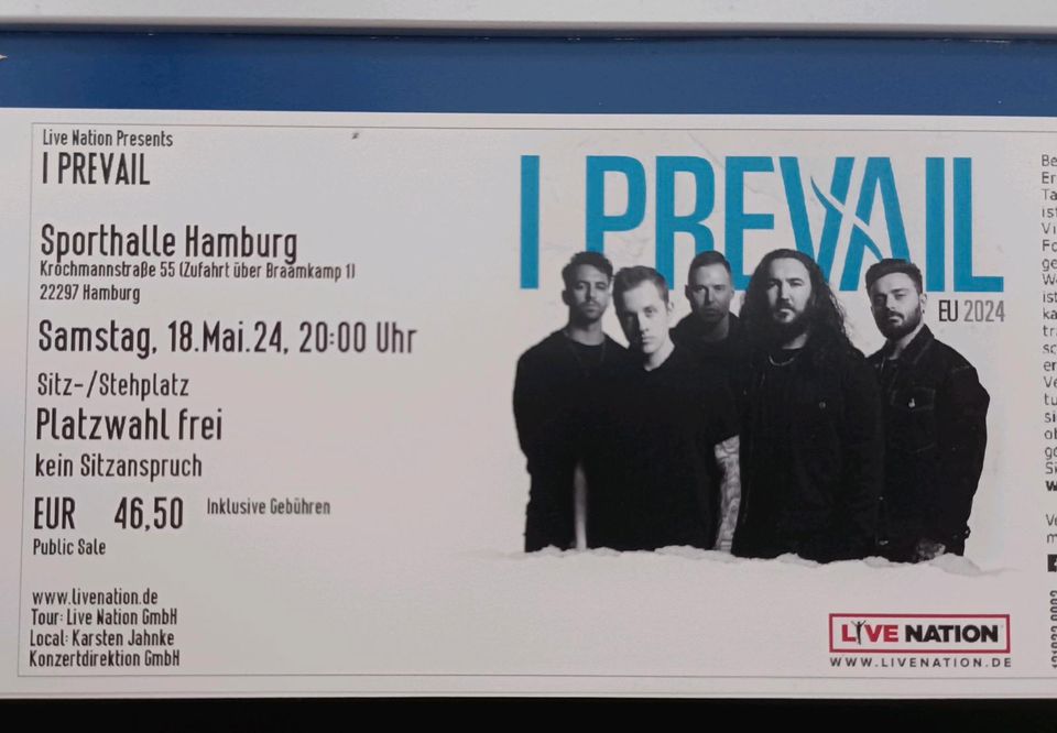 I Prevail Tickets Hamburg 18.05. Karten Freie Platzwahl in Köln