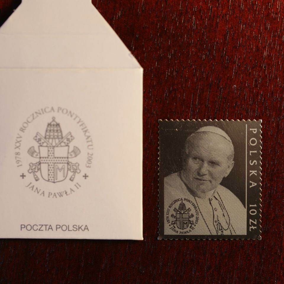 8 Briefmarken: Papst Johannes Paul II (Silber) in Hamburg