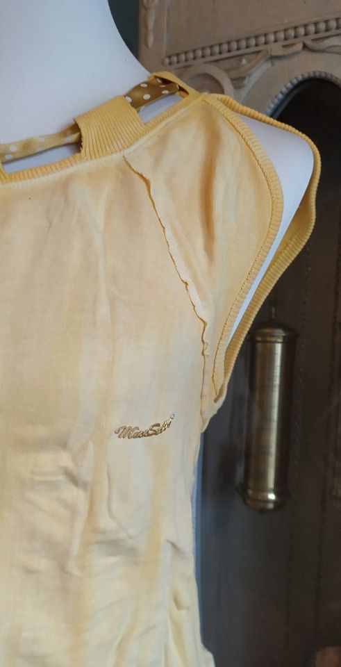 Shirt gelb batik gepuktetes Schleifband Größe S Miss Sixty in Biesenthal