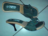 Pantolette Jeansoptik Blau und Holzsohle Gr. 40 Neu Sachsen-Anhalt - Allstedt Vorschau
