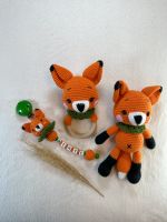 Amigurumi◆Fuchs◆Personalisierte Schnullerkette◆Rassel◆Geschenkset Nordrhein-Westfalen - Niederzier Vorschau