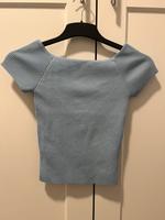 Babyblaues Shirt schulterfrei gerippt XS Düsseldorf - Eller Vorschau