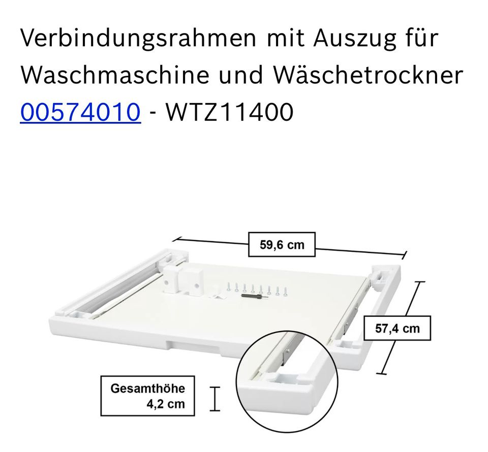 Bosch Verbindungssatz Zwischenbaurahmen Waschmaschine Trockner in Frankfurt am Main