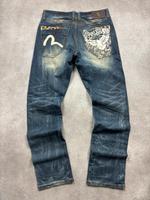 Vintage Evisu Jeans Gr.S Blau Baggy Backprint  Big Logo Hessen - Kassel Vorschau