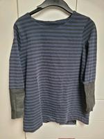 Cos 36 38 Langarmshirt mit Lederärmeln Hessen - Ober-Ramstadt Vorschau