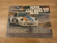 Original Rennplakat Poster 1974 Porsche Wins Trans-AM and IMSA GT Baden-Württemberg - Westerheim Vorschau