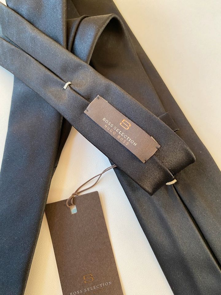 HUGO BOSS Selection Seidenkrawatte 8cm, schwarz, Hochzeit in Reutlingen