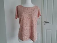 HUGO BOSS ORANGE T-Shirt Schlupfoberteil altrosa TOP Mesh Spitze Dortmund - Brackel Vorschau