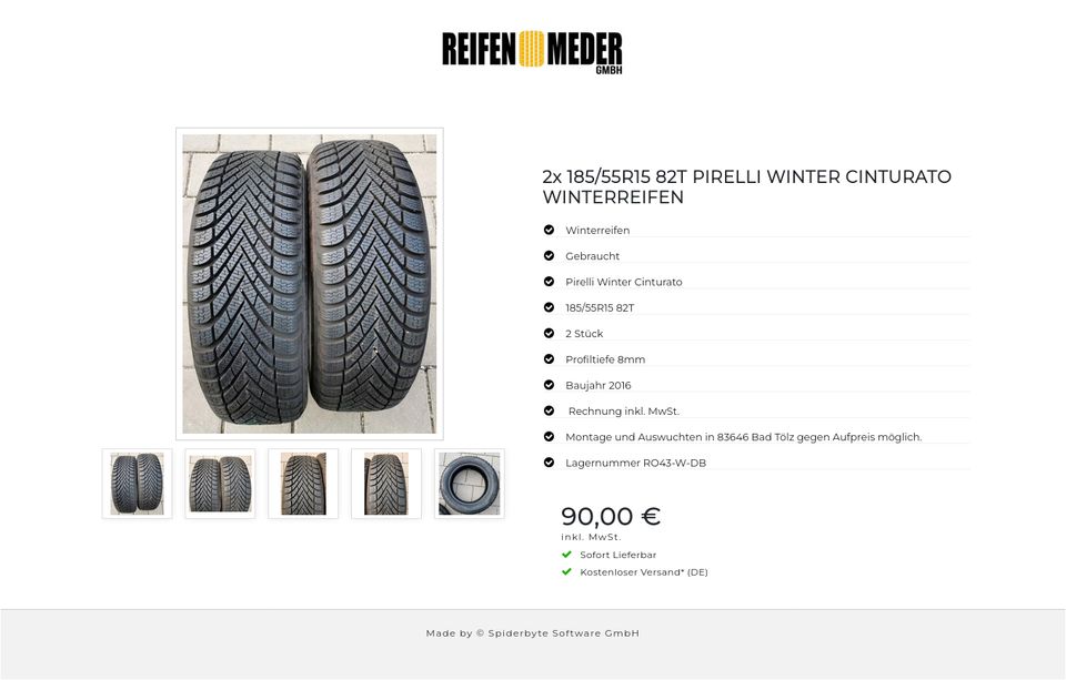 2x 185/55R15 82T PIRELLI WINTER CINTURATO WINTERREIFEN #2111 in Bad Tölz