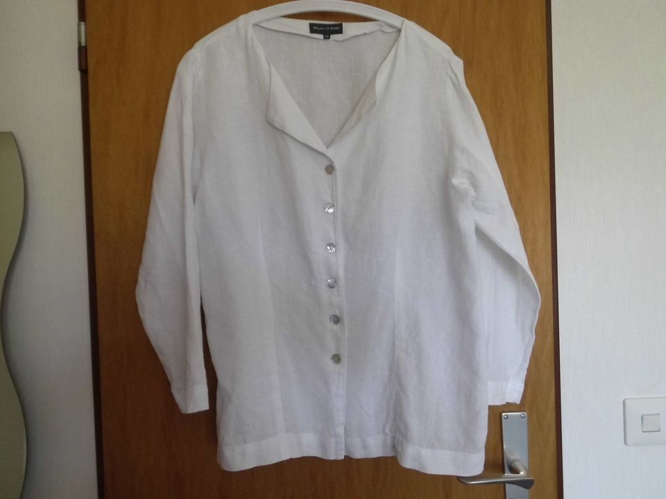 Weiße Bluse, dünne Jacke von Marc O´Polo in Gr. 38 in Schwülper