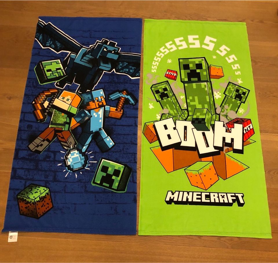 2x Minecraft Handtuch Strandtuch Creeper Enderdrache grün neu in Diekholzen