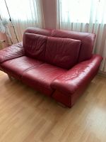 2 Dunkelrote echtleder Sofa Köln - Zollstock Vorschau