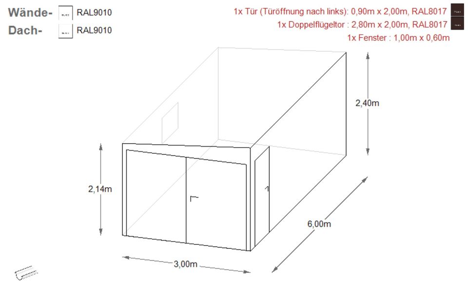 NEU Blechgarage 3x6x2,4 Fertiggarage Lager Schuppe Garagen |8399! in Schwäbisch Hall