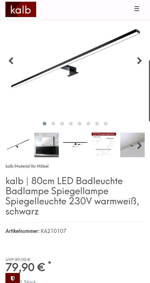 Spiegelleuchte Badleuchte 80cm LED *NEU* in Oelsnitz / Vogtland