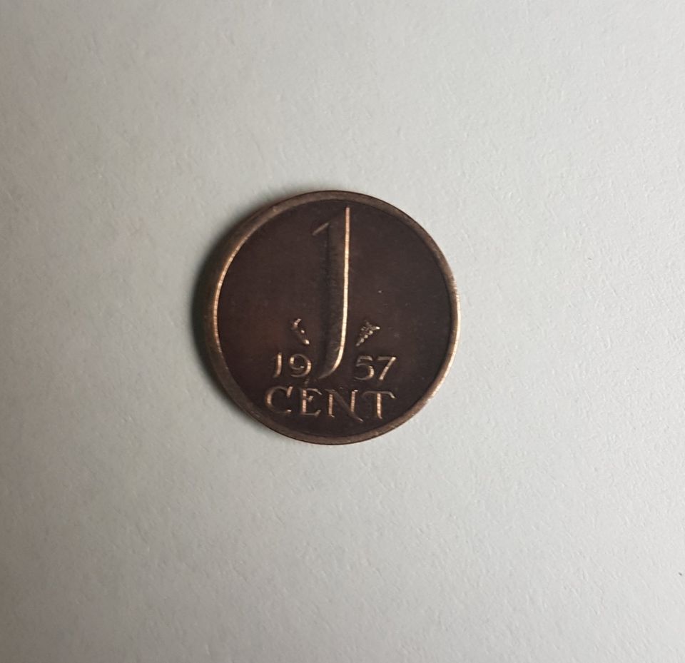 1 cent Königreich der Niederlande von 1957 in Esens