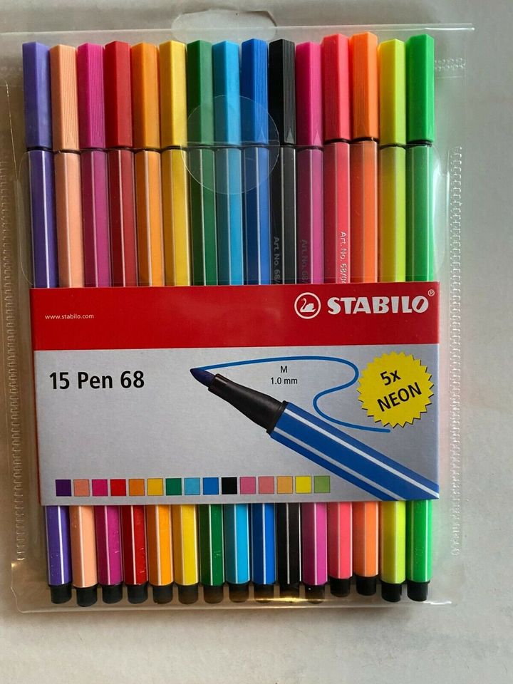 STABILO * 15 Pen 68 Fasermaler Fineliner Neon - Unbenutzt in Hösbach