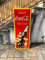 Coca-Cola emailschild schild XXL ice cold coke bar pub rar sign Brandenburg - Bad Liebenwerda Vorschau