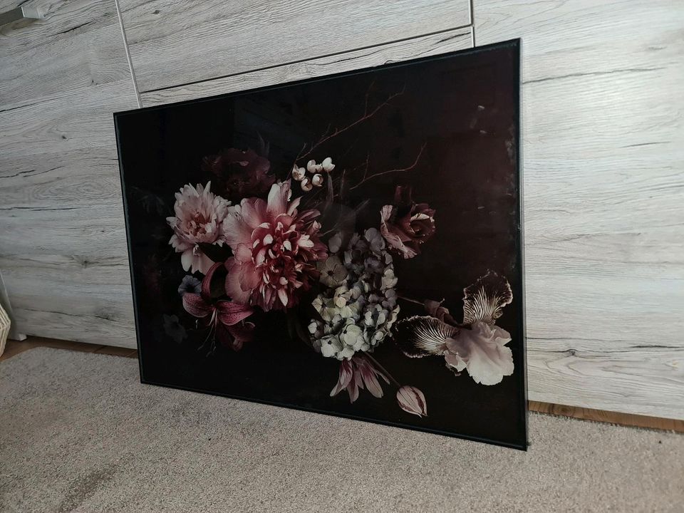 Glas wandbild groß wunderschön Blumen in Zeitz