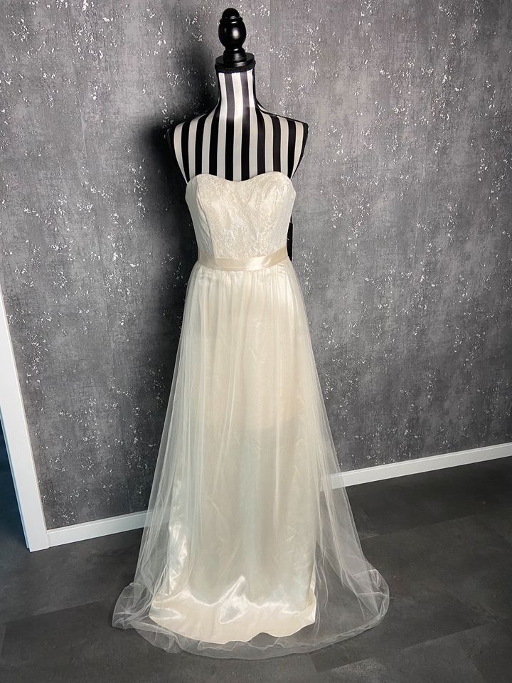 Hochzeitskleid/ Standesamt Kleid XS light beige *neu/ungetragen in Steinheim