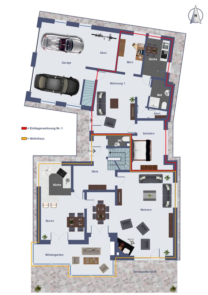 Großzügiges, attraktives Wohnhaus mit zwei vermieteten Einliegerwohnungen in Oldenburg-Eversten in Oldenburg