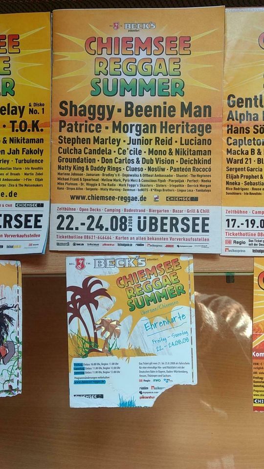 Chiemsee Reggae Summer Festival-/Programmhefte & Eintrittskarten in Rohrdorf