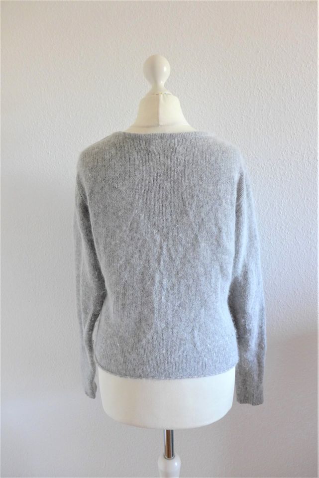 luxe by VILA Clothes Strickjacke Angora hellgrau silber S M 36 38 in München