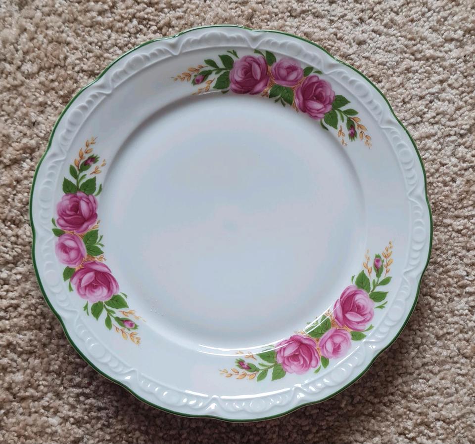 Bavaria Kaffeeservice "Mitterteich" rosa Rosen mit grünem Rand in Itzehoe