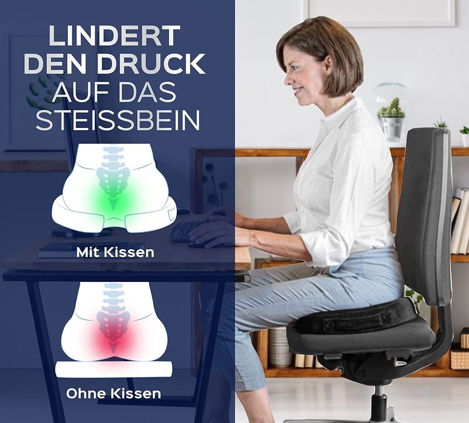 Orthopädisch entlastendes Steißbeinkissen für Büro/Auto/Rollstuhl